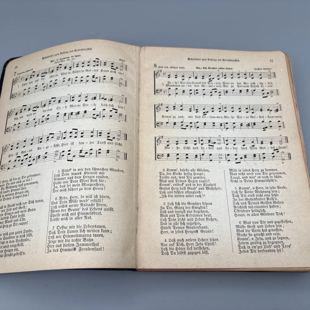 ANTIQUE GERMAN HYMNAL BOOK  1894 Black cover Religious‎ Vintage RARE